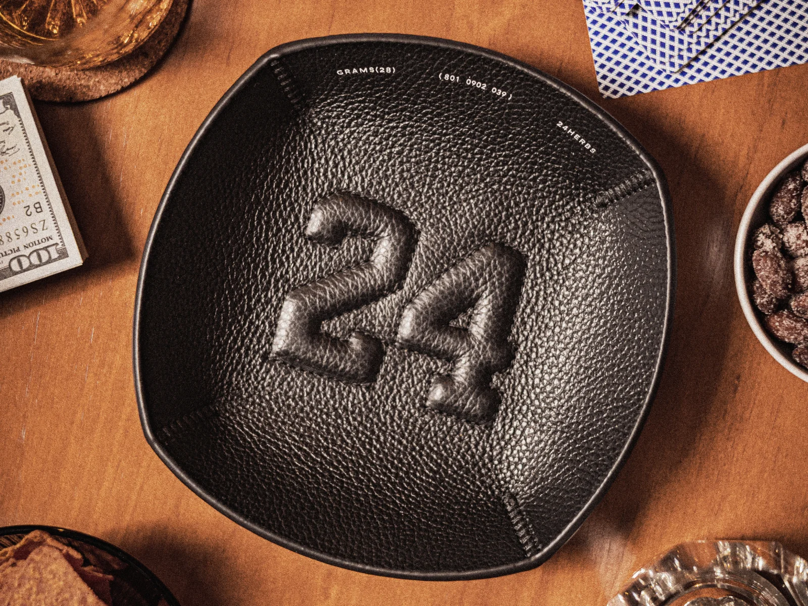 24HERBS 801 Pebbled Leather Tray - Image 5