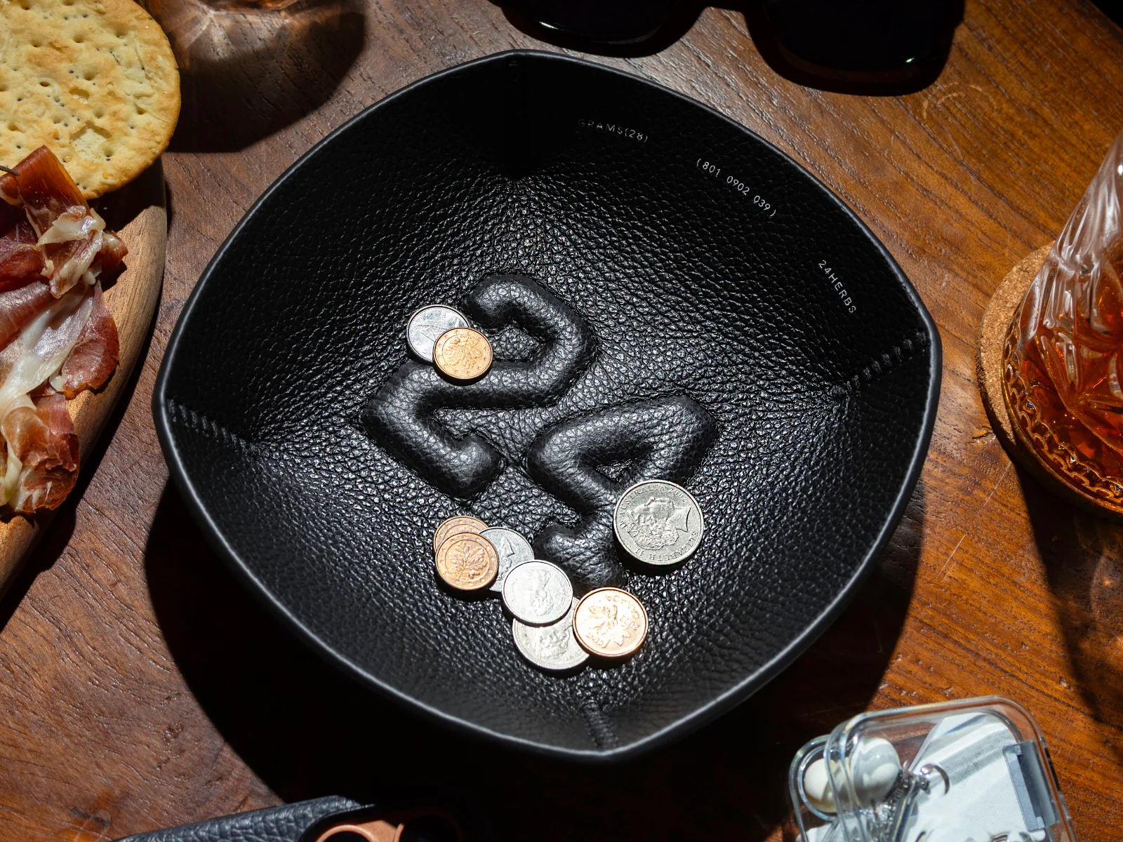 24HERBS 801 Pebbled Leather Tray - Image 6